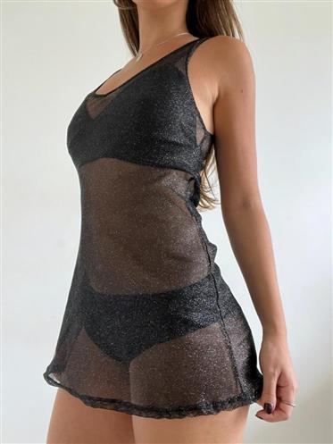 Vestido Mesh Glitter Corto