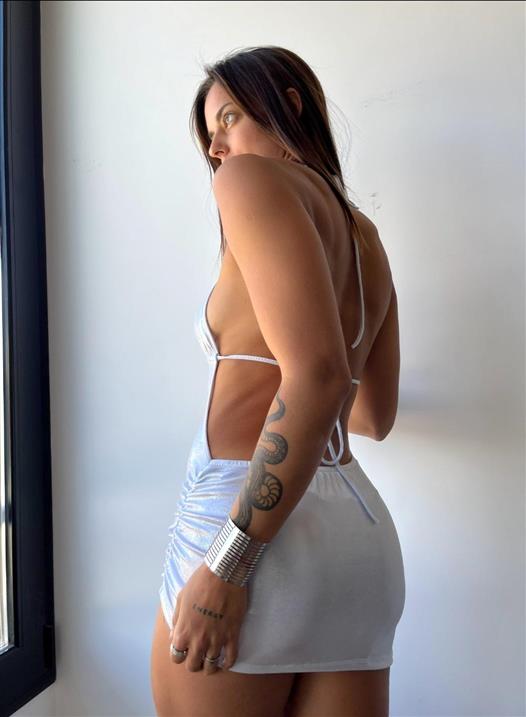 Vestido Brilloso tira fruncido