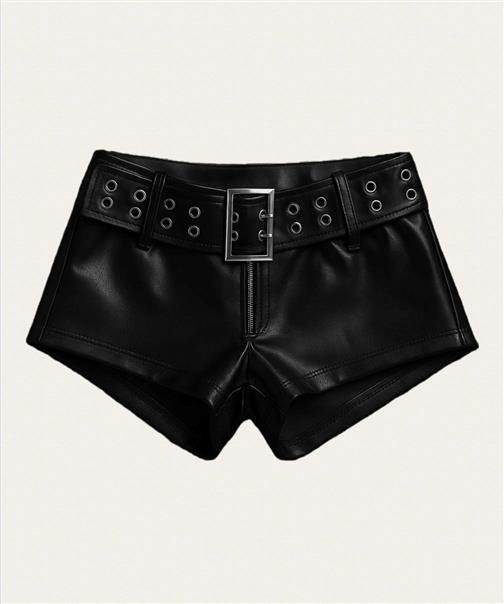 Short Cuerina c/cinto Ojalillos