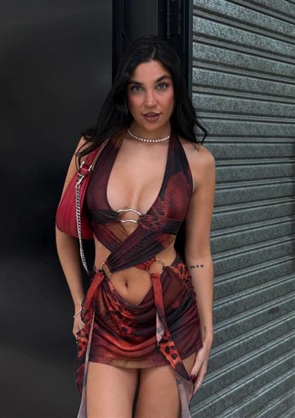 Vestido de Tul Estamp c/aros