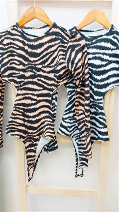 Body Espalda Abierta de Lycra Estampado