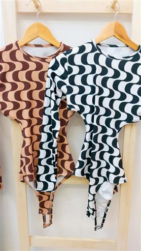 Body Espalda Abierta de Lycra Estampado