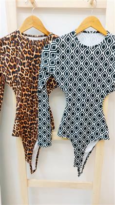 Body Espalda Abierta de Lycra Estampado